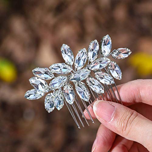 Catery Bride Wedding Hair Comb Hair Accessories with Crystal Rhinestone Bridal Side Combs for Women