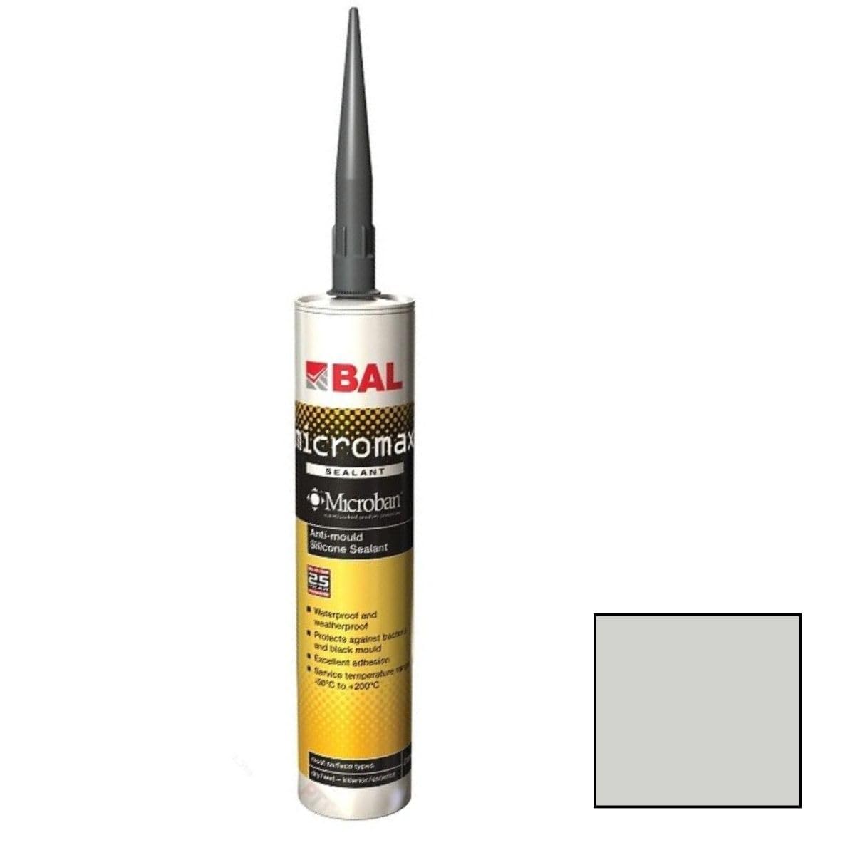 Bal Micromax Anti-Mould Silicone Sealer 310ml - Gunmetal