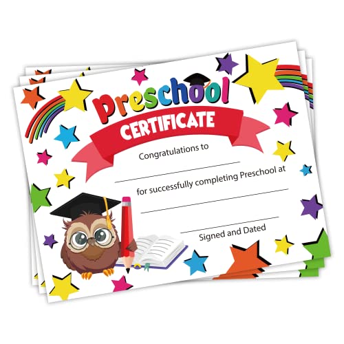Japbor 30Pcs Preschool Certificates Paper, Kindergarten Graduation Gifts Diploma Certificate Of Achievement Decorations For Printing, End Of Year Student Gifts Graduation Ceremony Award Certificates #TOP5
