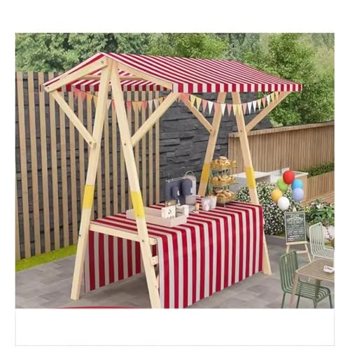 Carrito de empuje plegable portátil para puestos de calle, práctico y ligero, carrito de madera para eventos de venta de mercado, ideal para camiones de alimentos y exhibiciones de mercancías (Rosso)