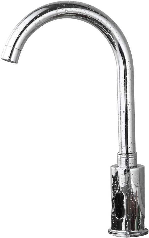 Dual-power Single Cold Hands Free Touchless Kitchen Sensor Faucet, Chrome