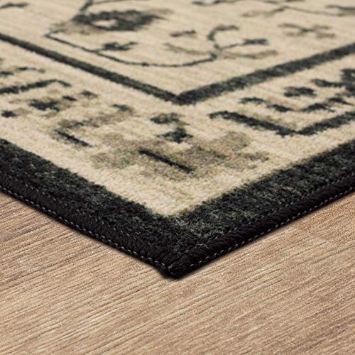 Mohawk Home Modern Farmhouse Daran Black Border Traditional (2' X 7') Runner Rug #TOP4
