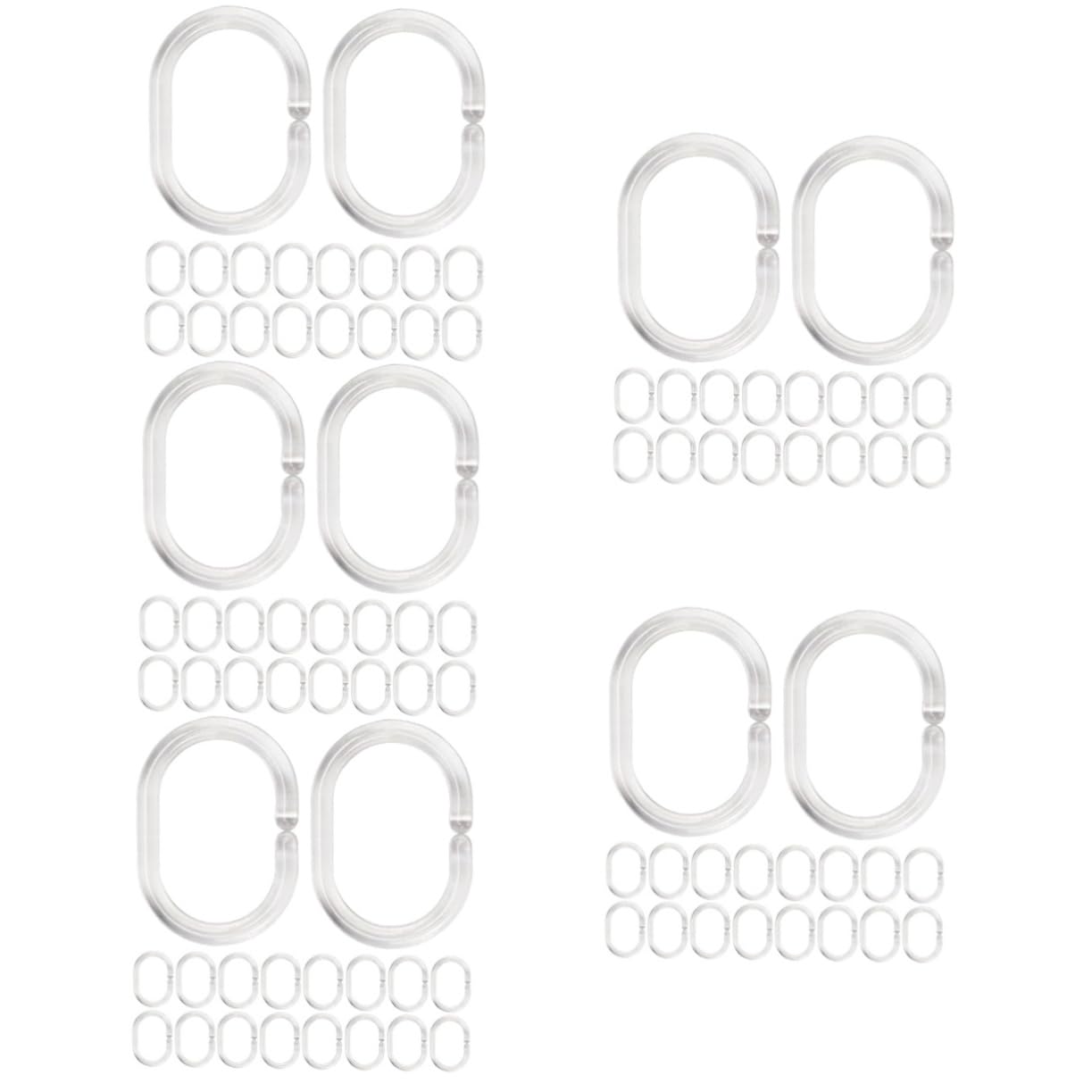 MAGICLULU 5 Set Anello per Appendere della Doccia Anello della Fibbia della Appendiabiti per Asta Doccia Forniture per Tende da Bagno Anelli Doccia in Plastica 48 Pezzi * 5