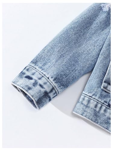 Verdusa Boy's Denim Jacket Graphic Embroidered Long Sleeve Button Down Jean Jacket Outerwear3
