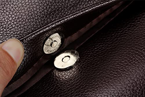 Weixier Bolsa tiracolo masculina de couro para iPad 9.7 Bolsa de ombro para homens, Marrom, Medium