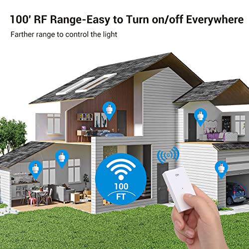 DEWENWILS Remote Control Light Socket, Wireless Light Switch for Pull Chain Light Lamp Fixtures, 100FT Range - image 6