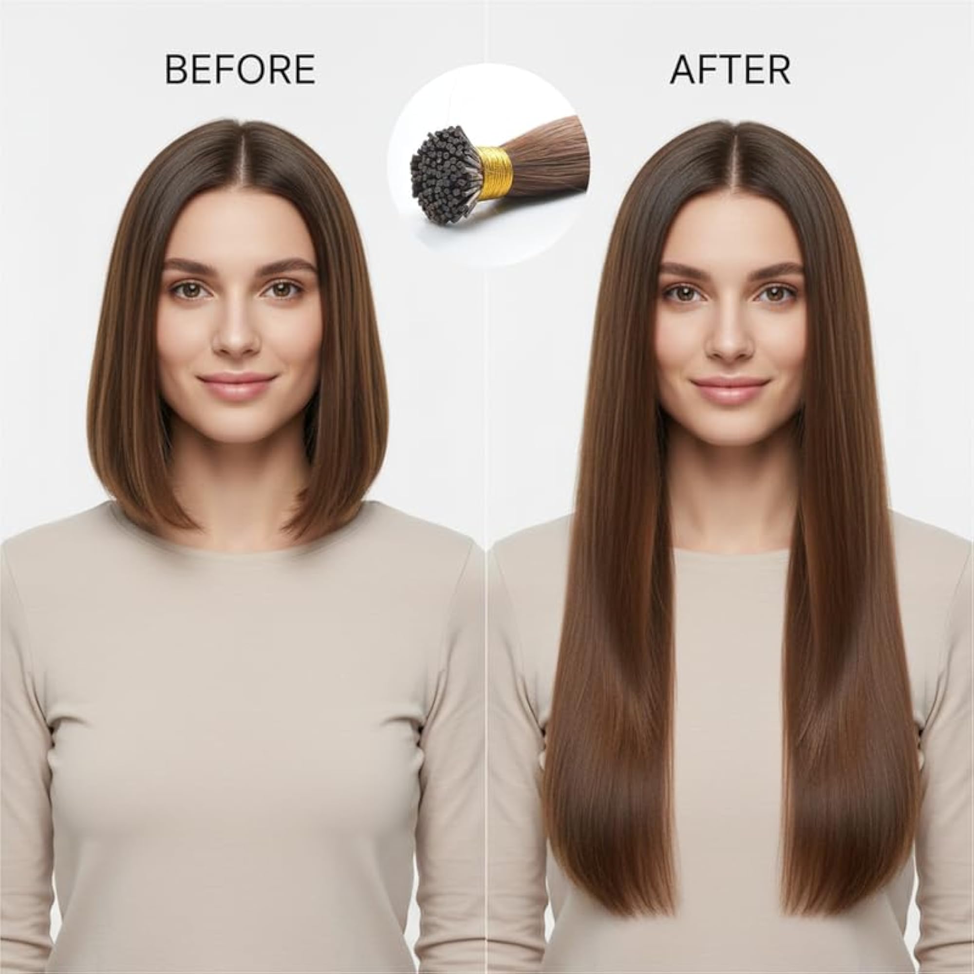 Nano Tip Hair Extensions, Chocolate/Chestnut Brown