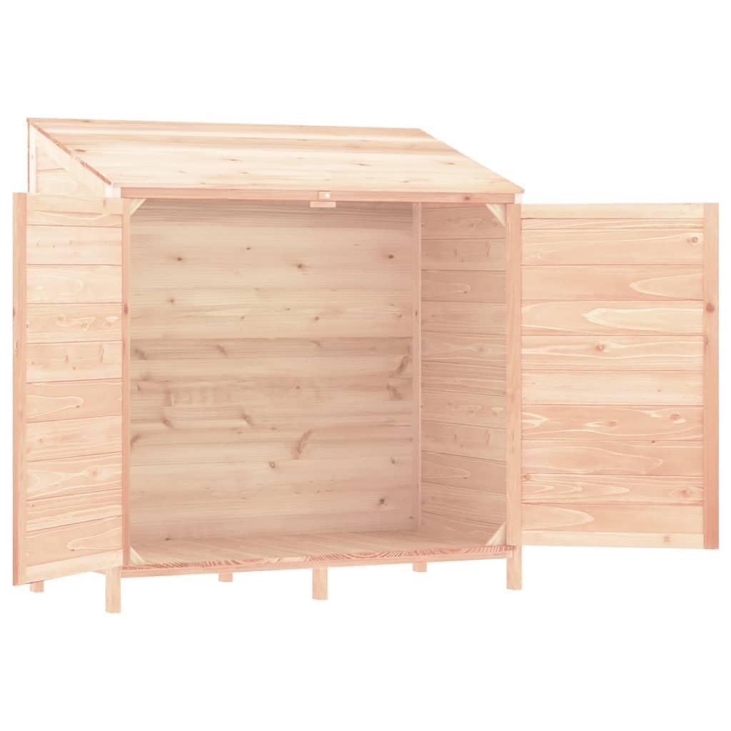 Szopa na narzędzia 102 x 52 x 112 cm z litego drewna jodłowego, domek ogrodowy do przechowywania sprzętu ogrodowego i sprzętu do pielęgnacji trawnika, stabilna drewniana rama zapewnia wytrzymałość i