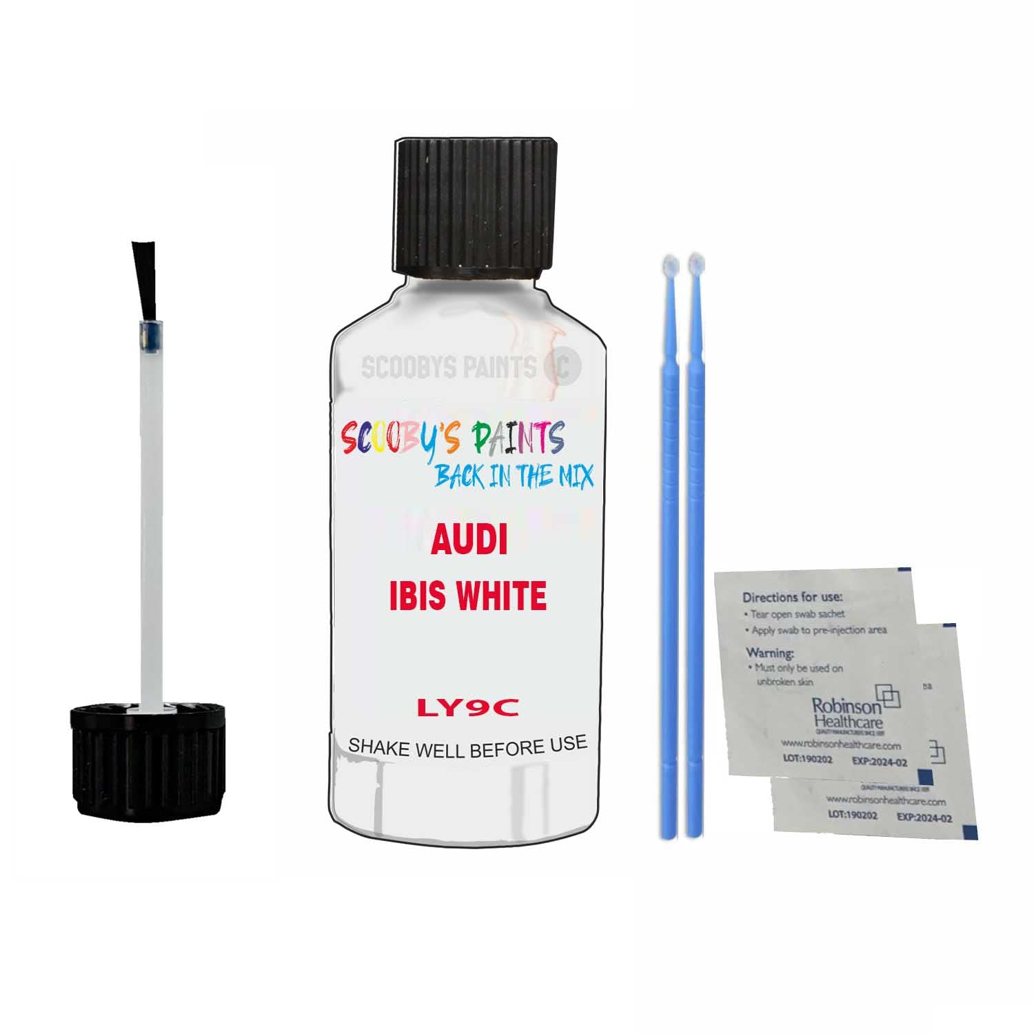 Scoobys Paints Back In The Mix Ibis White Touch Up Paint For Audi Q5 S Line Ly9c 2006-2022 30Ml Bottle Brush Scratch Stone Chip Repair Pen