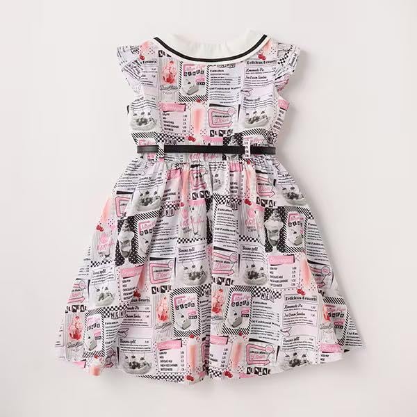 Amazon.co.jp: メゾピアノ タグ付きリボンベルトつき ダイナー柄