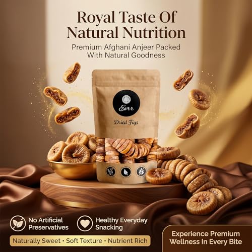 Image of Evrr Premium Anjeer Dry Fruits 1kg | Afghan Dried Figs | Natural Sun-Dried Fig | Rich in Fiber, Iron & Calcium | Healthy Snack