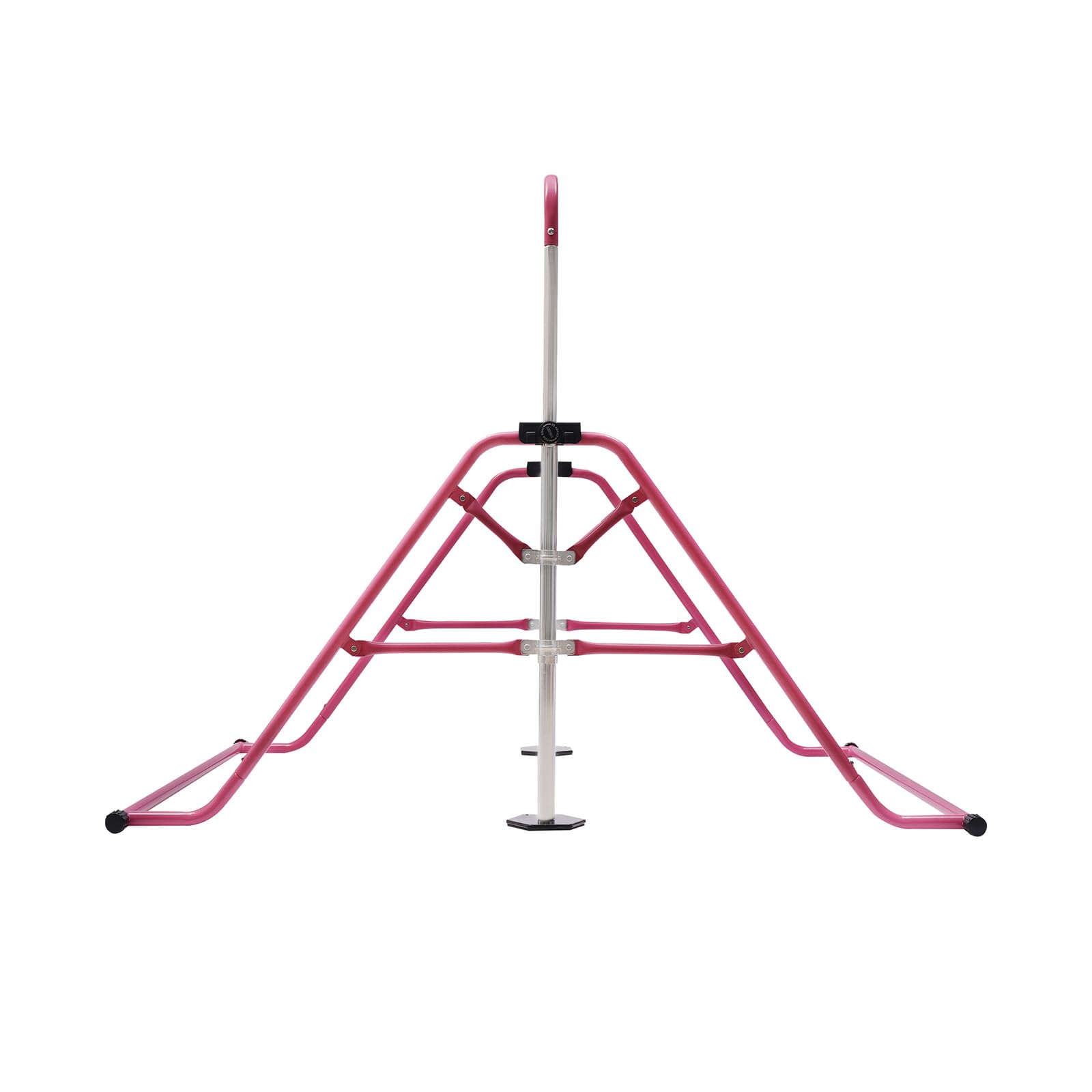 Barra plegable para gimnasia para niños, barra horizontal, 115-155 cm, barras de gimnasia ajustables, plegable, barra de gimnasia, hasta 100 kg, color rosa