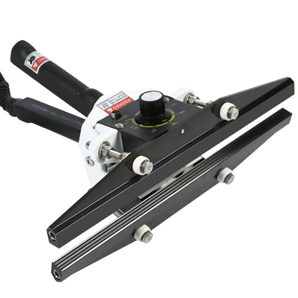 AYCDL 500W Handheld Crimp Sealer, 0-300℃ Adjustable Heat Seal Machine for Mylar, Foil, Kraft Paper, Cellophane & BOPP Bags - 300mm Seal Length, 10mm Width