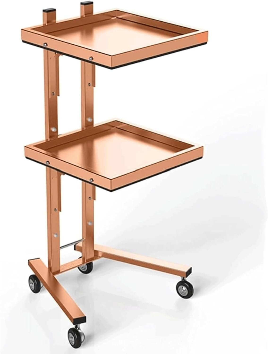 Carrito utilitario con ruedas, carrito de metal plegable con almacenamiento de 2 niveles y ruedas, solución de almacenamiento portátil para uso doméstico y de salón
