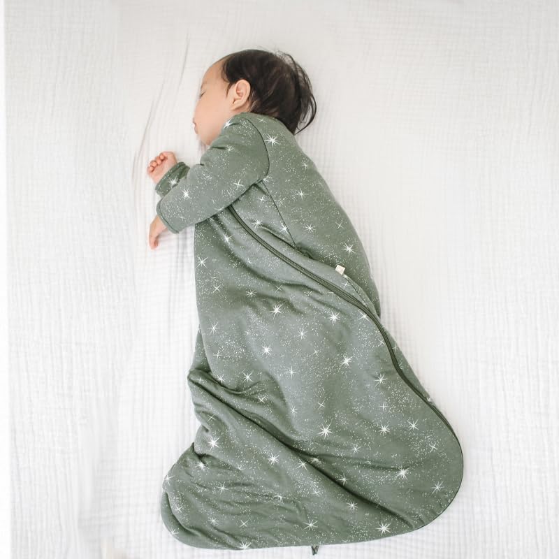 Image of GUNAMUNA Long-Sleeve Sleep Sack for Babies, Wearable Sleep Bags, Soft Rayon, 1.0 TOG, Essentials for Newborns