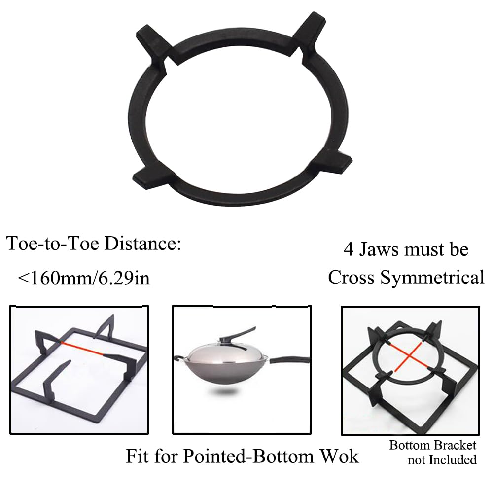 Wok Ständer für Gasherde, 14cm Wok Ring Wok-Stützring aus Gusseisen, Wok Pan Support für Küche Herd Moka Topf Gasherd Cooker