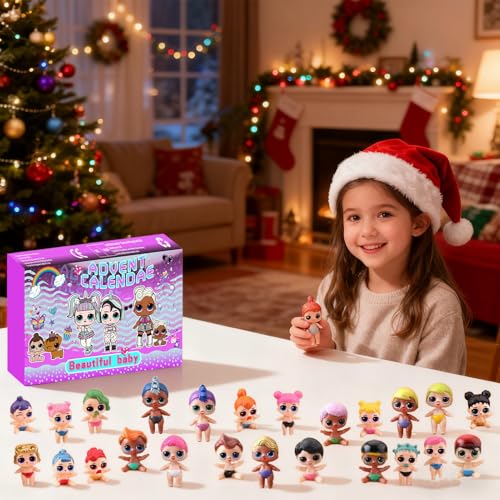 Calendrier de l'Avent 2025 poupée et accessoires pour filles