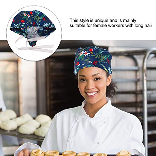 ABOOFAN Algodão Chapéu Bouffant Cap Trabalhando Com Botões Ajustável Tie Voltar Cap Chapéu Turbante