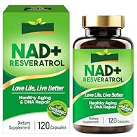 NAD+ 1000MG Resveratrol Ergänzung, Vegetarische Kapseln, 120 Weichkapseln, Steigert Energie und Verbessert den Stoffwechsel