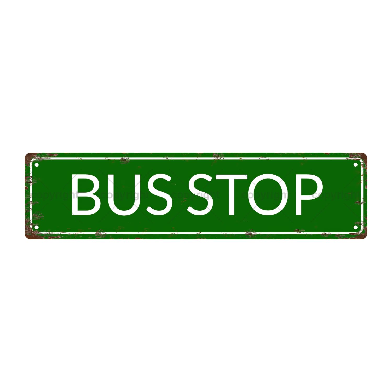 Yaasimoule Metal Bus Stop Vintage Tin Street Sign Wall Bathroom Farmhouse Garden Porch Patio Decor, 16 X 4 Inch