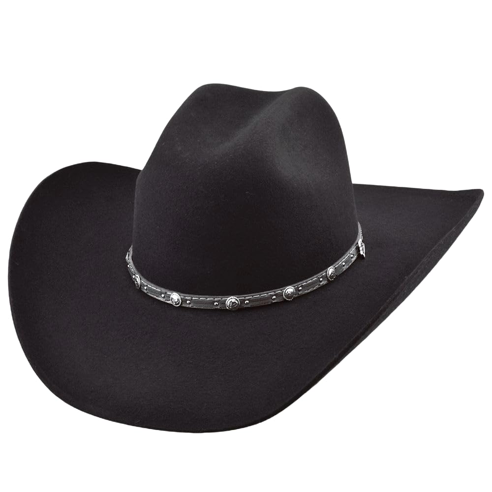 Justin® 2X Buster Premium Wool Black Felt Cowboy Hat JF0230BUST44-BLK (US, Numeric, 7 1/4, Black)