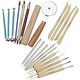 7 Elements 22-Piece Pottery, Clay and Sculpting Tool Set, Kit for Modeling, Carving, and Ceramics