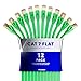 Cat 7 Ethernet Cable 12 ft - with a Flat, Space-Saving Design High-Speed Internet & Network LAN Patch Cable, RJ45 Connectors - 12ft / Green / 12 Pack - Perfect for Gaming, Streaming, and More