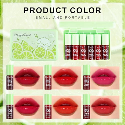 Eakroo 6-Color Korean Velvet Lip Tint Set - Waterproof, Vivid Color, Long Lasting Lip Gloss & Cheek Stain thumb #3