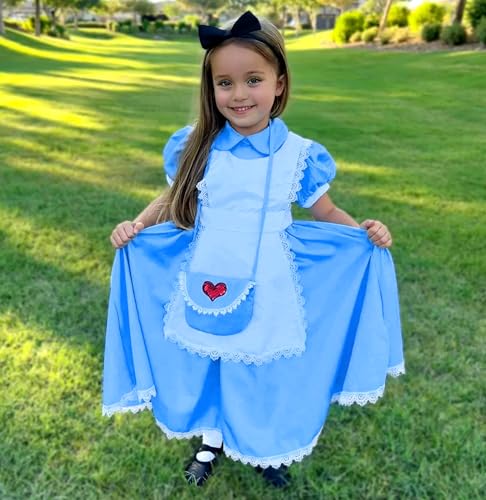 Disfraz completo azul para niñas Aoiviss con accesorios miniatura 4