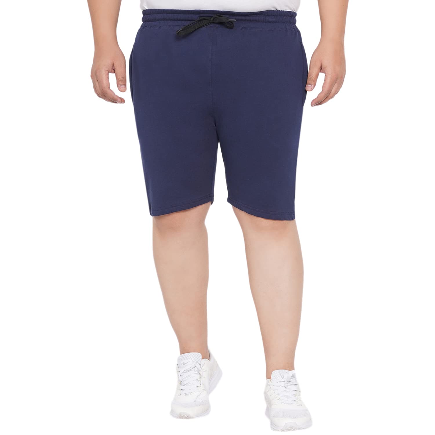 santonio Plus Size Mens Solid Cotton Twisted Creek Lounge Shorts Available Size (2XL-10XL) (2XL, Navy Blue 18)-picture-53