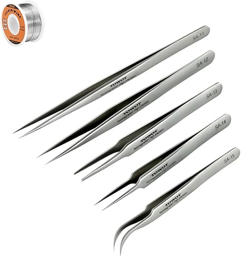 TOWOT Alambre de soldadura de núcleo de colofonia de plomo de estaño para soldadura eléctrica, contenido 1.8% flujo de soldadura Sn60-Pd40 (0.039