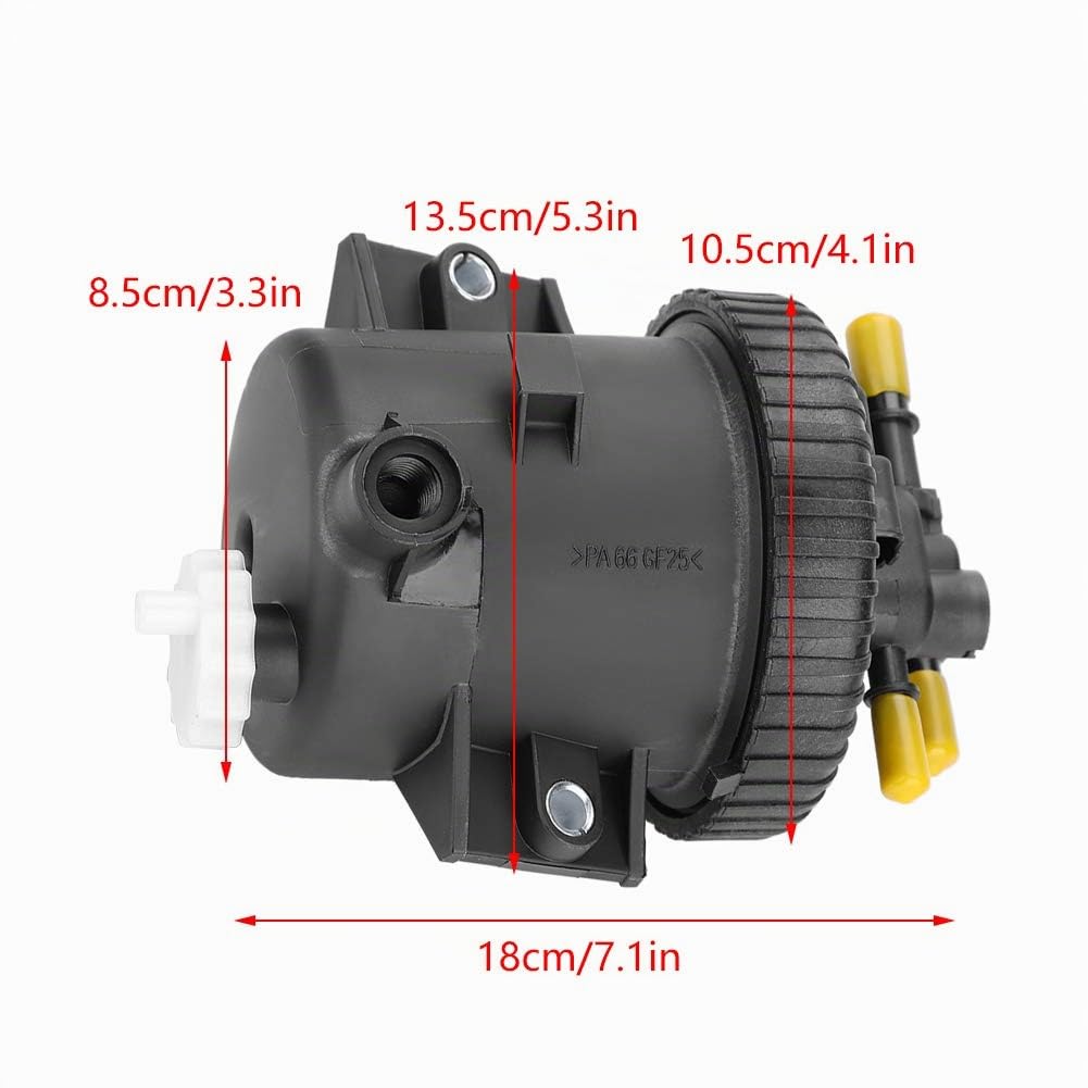 Qiilu Filtre à carburant + Boîtier de filtre à carburant pour / 206306307 2.0 HDi.