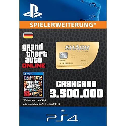 Grand Theft Auto Online | GTA V Whale Shark Cash Card | 3,500,000 GTA-Dollars | PS4 Download Code - deutsches Konto
