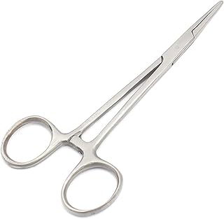 LAJA Imports 4.92 Inch Pet Hemostat Forceps Ear Hair Clamp Stainless Steel Hair Puller Remover with Locking Ratchet Straight