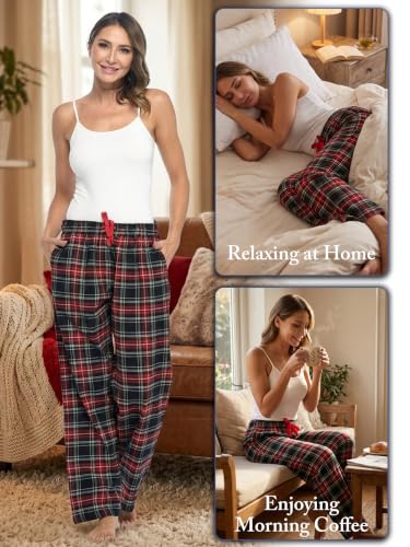 Image of Ashford & Brooks Women's Super Soft Flannel Plaid Pajama Sleep Pants
