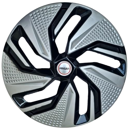 PRIGAN 14 Inch Black Silver Wheel Cover for All 14 Inch Cars, (Available in 13,14,15,16 Inch) Universal Model Wheel Cap (Set of 4 Pcs) Model- Blaze Rev 14-image-24
