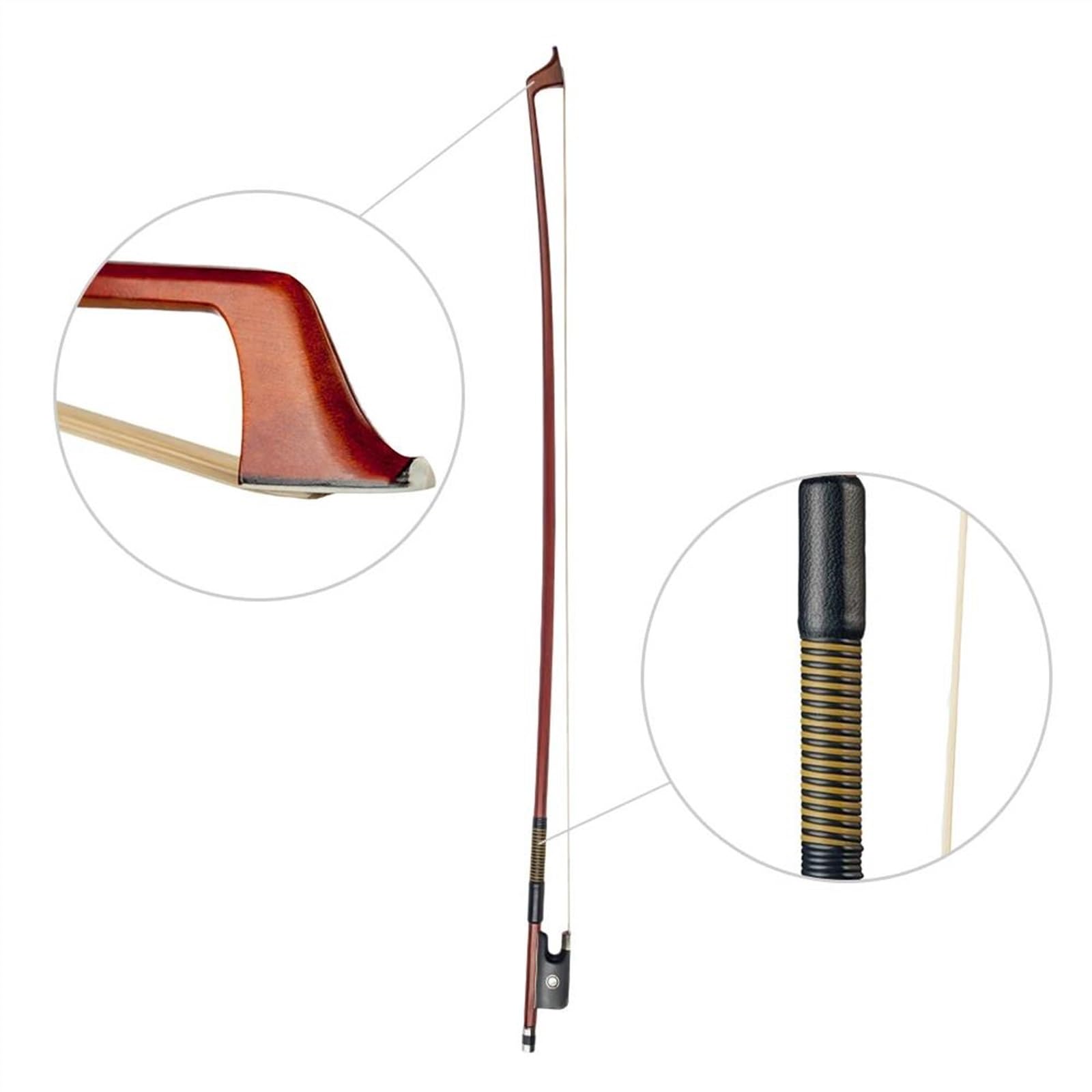 Geigenbogen Klassischer 4/4-Geigenbogen Aus Brasilholz Leicht Richtige Balance Bogenhaare Aus Rosshaar Ebnoy Für 15/16 Zoll Viola