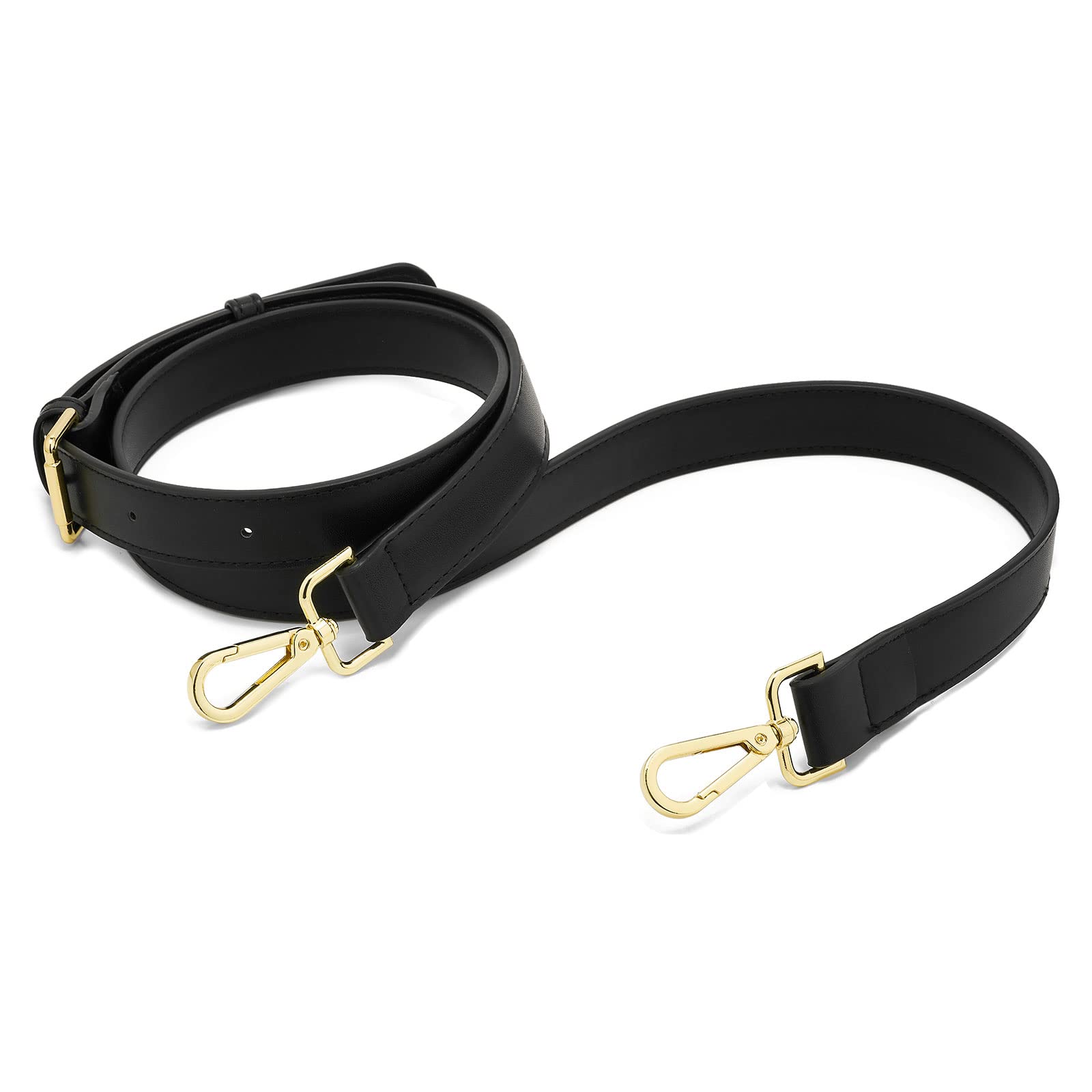 Sangle De Sac En Microfibre Cuir Or-Noir - Ajustable Et Élégante Pour Femme