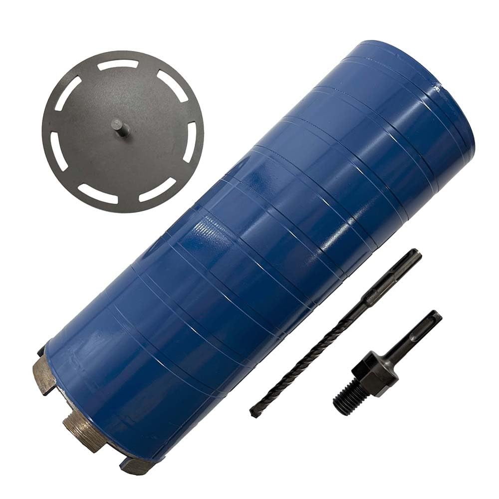 3" Diamond Dry Core Bit for Brick and Block with SDS Plus Adapter and Pilot Collar, 9.5" Drilling Depth