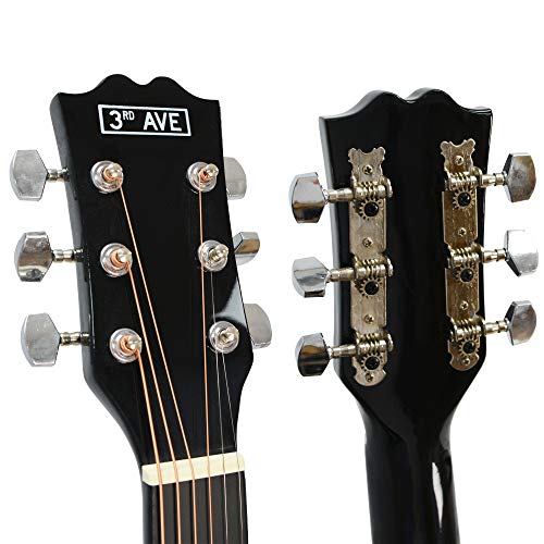 3rd Avenue 4/4 formaat cutaway akoestische gitaarpakket voor beginners, tas, plectrums en reservesnaren - zwart - Image 6
