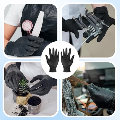 2pairs hair dye gloves reusable cleaning gloves black rubber glove non-slip bouncy professional hair coloring accessories for salon hair dyeinglarge