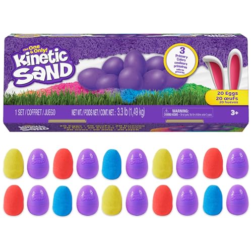 Kinetic Sand Eggs 20-Pack Carton Moldable Play Sand Sensory Toys Ages 3+