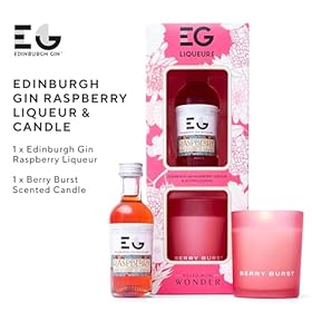 Edinburgh Gin and Candle Flavoured Gin Gifts for Women - Gin Set Includes Edinburgh Raspberry Gin Liqueur, 5cl Alcohol Miniature and Raspberry Scented Candle - Birthday, Christmas Gin Gifts for Her – BEAMS INTERNATIONAL