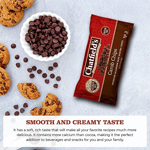 Chatfield’s All Natural Carob Chips 12-Oz Pouch (12 Pack) - Premium Quality, Caffeine-Free, Gluten-Free, Vegan, Kosher, Non-Gmo Verified - Perfect For Baking Cookies, Muffins, Brownies, Smoothies, Shakes And More #TOP3