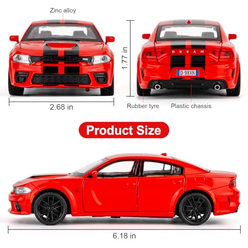 Modelo de auto Dodge Challenger SRT 1:32 con sonidos y luces miniatura 2