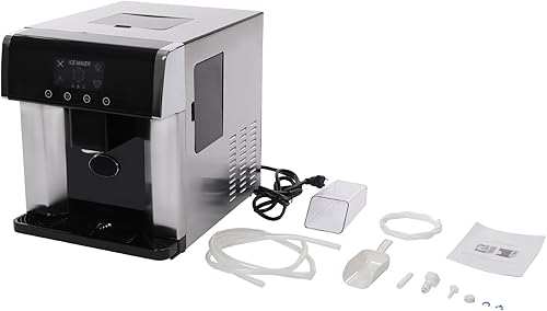 Miniatura 9 de Dispensador de agua 2 en 1 para encimera, máquina de hielo integrada, dispensador de enfriador de agua de 1.8 L, almacenamiento de 1.32 libras,