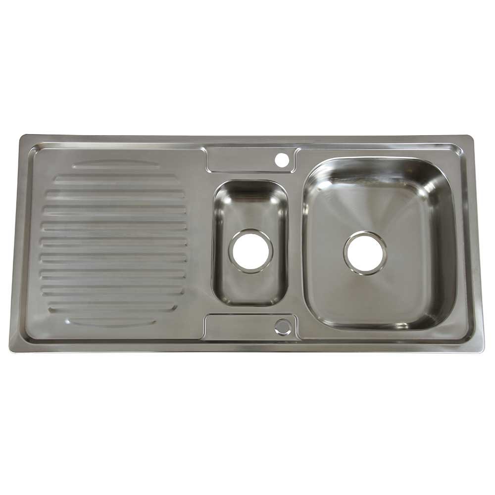 Fregadero de Acero Inoxidable KuKoo, Reversible 1.5 105cm x 18cm x 50cm | Kit de desagüe incluído