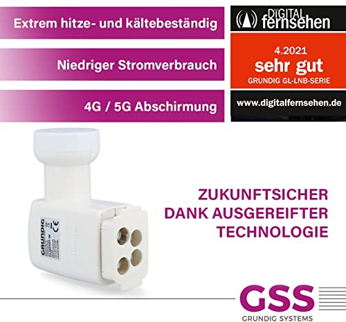 GSS Quad LNB Weiss für digitale Satellitenschüssel für 4 Teilnehmer