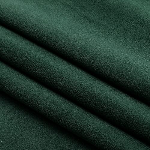 Victree Pom Pom Velvet Curtains For Bedroom, Blackout Curtains 52 X 84 Inch Length - Room Darkening Sun Light Blocking Rod Pocket Window Drapes For Living Room, 2 Panels, Dark Green #TOP5