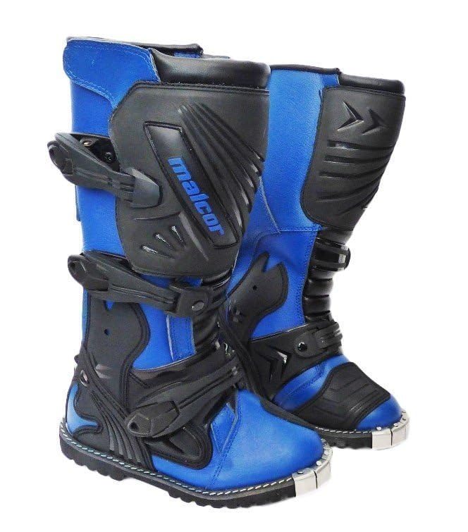 Botas motocross MTR niño azules con hebillas ajustables